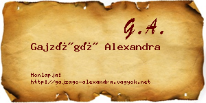 Gajzágó Alexandra névjegykártya